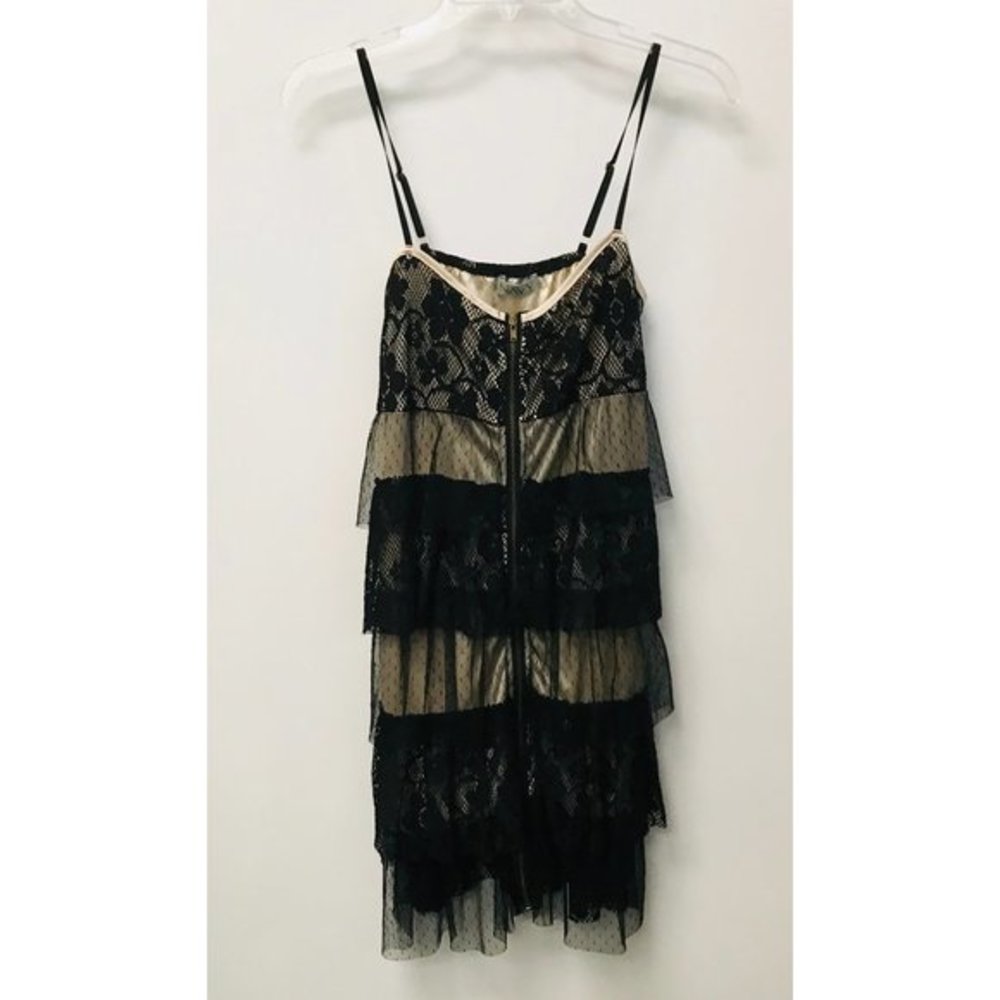 NWT O/S LF Navy Brand Tiered Lace Overlay Dress